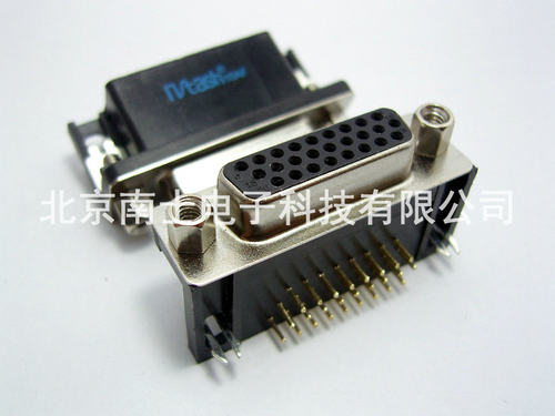 精工南士 镀金HDR26母头 DR26孔 HDB26 DB26 90度弯脚插板焊板式