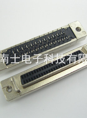台湾 SCSI 50P MDR 母头 直插 焊板式 HPDB50 针式DB型 插座带耳