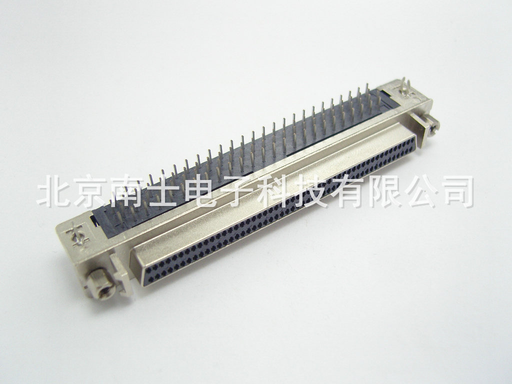 台湾 SCSI 100P MDR母头 90度弯脚焊板 HPDB100针式DB型 插座带耳