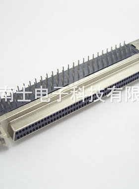 台湾 SCSI 100P MDR母头 90度弯脚焊板 HPDB100针式DB型 插座带耳