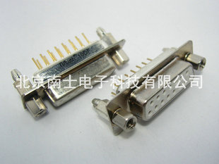 镀金铆鱼叉DP15母头 焊板式 两排DB15孔 sub接头插板式 精工南士