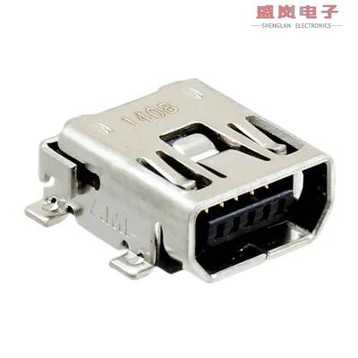 原装正品1734328-1[CONN RCPT USB2.0 MINI AB SMD R/A]
