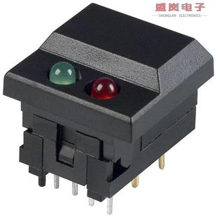 SWITCH PUSH SPDT 原装 12V 5511MBLKREDGRN 0.03A 正品