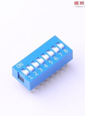 原装正品DS-08BLP[8位,2.54mm,180度蓝色,侧插凸柄]