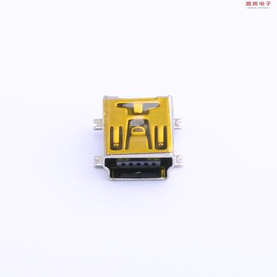 原装正品MINI 5PTP[Mini-B 母座 卧贴 铁壳 盘装]