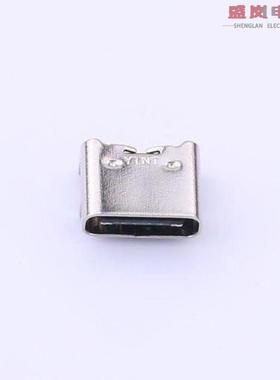 原装正品TYPE-C 6P(040新)[Type-C 母座 卧贴 外壳带丝印]