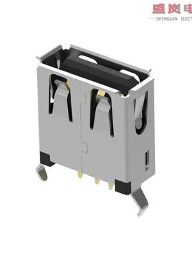 原装正品USB1040-GF-L-B[USB A SKT, TH, VERTICAL, GF