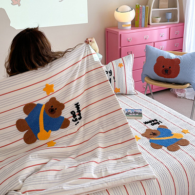 A类母婴级毛巾绣纯棉夏被四件套