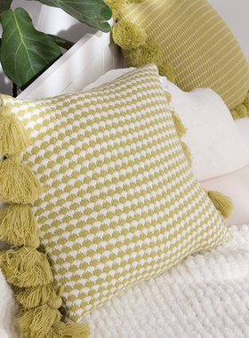 北欧ins网红款轻奢抱枕客厅沙发毛绒抱枕套样板间靠垫靠枕