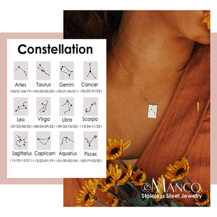 eManco Stainless steel necklace 欧美不锈钢刻字吊坠项链定制