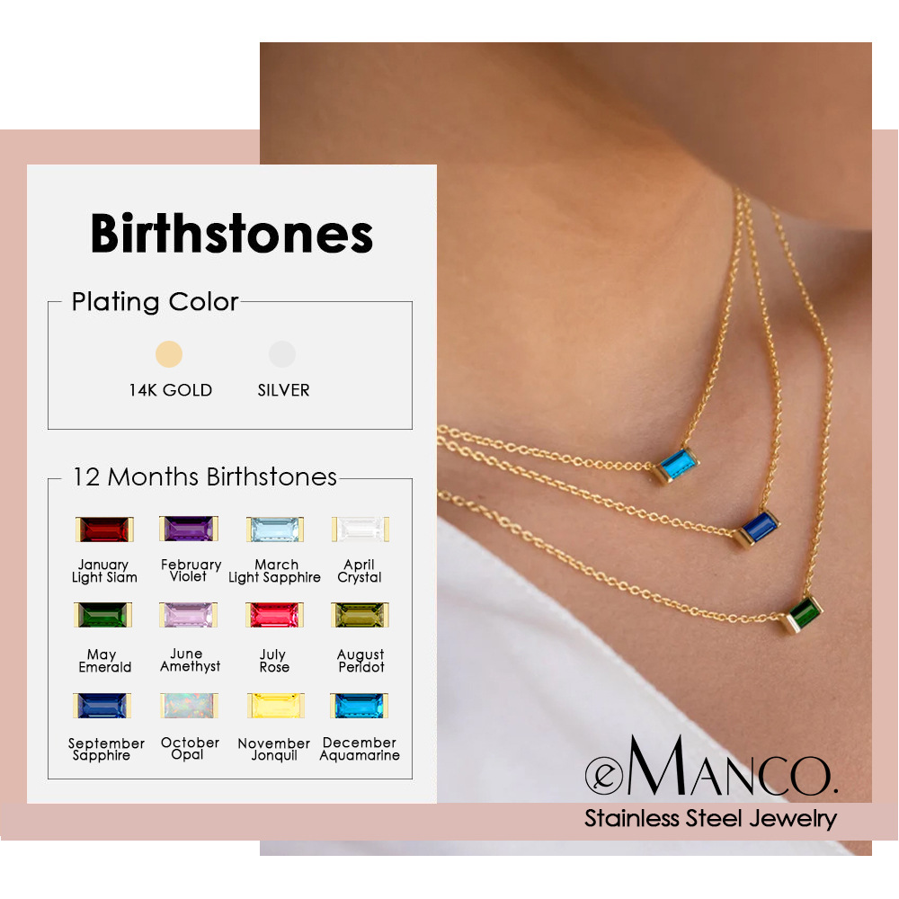 eManco欧美热销十二生辰石吊坠