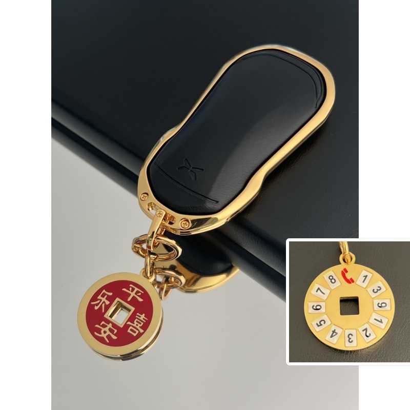 小鹏钥匙套p7金属电镀24k金