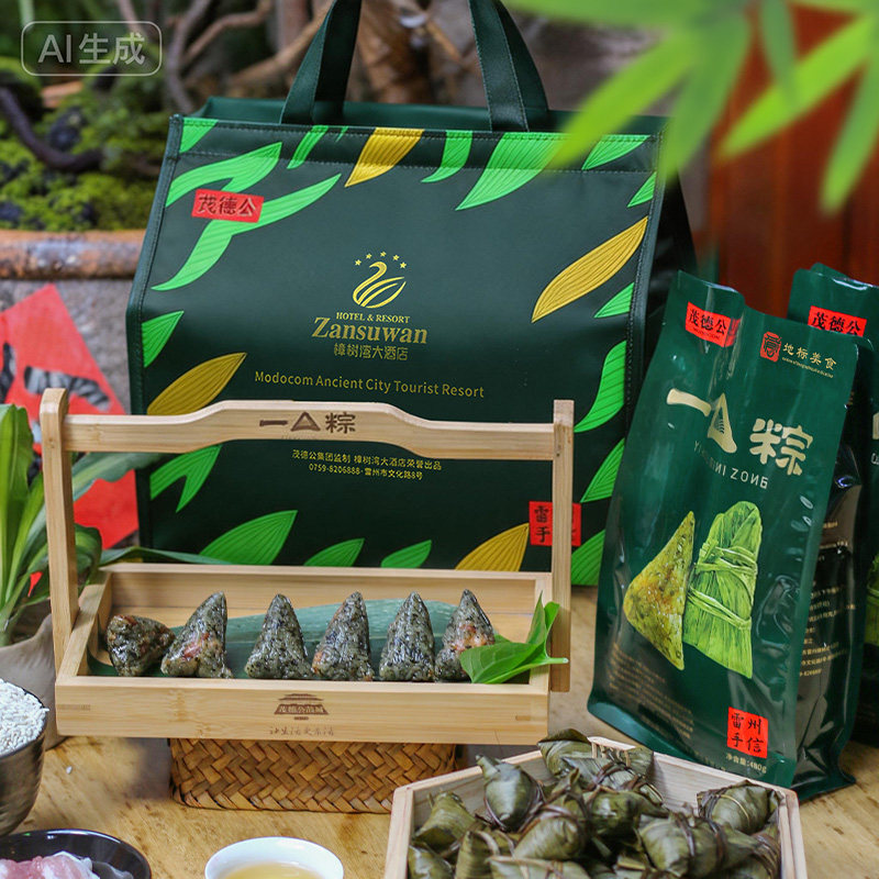 茂德公湛江特产金捞叶一口叉烧肉粽子早餐速食端午节480G/袋礼盒