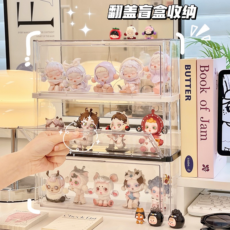 手办盲盒展示盒透明收纳盒陈列架展示架泡泡玩偶马特公仔防尘盒子
