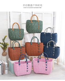 仿藤编菜篮子家用水果篮超市购物篮野餐采摘手提篮收纳篮