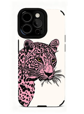 粉色个性豹子适用苹果17 16 15 14 13 12 11手机壳xs华为mate70 60 50 40 30创意p80全包nova14荣耀400防摔潮