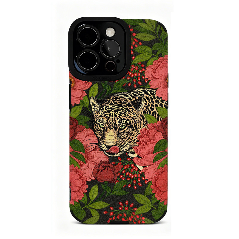 小众设计感花豹适用苹果17 16 15 14 13 12 11手机壳华为mate70 60 50 40 30创意p80全包nova14荣耀400全包软