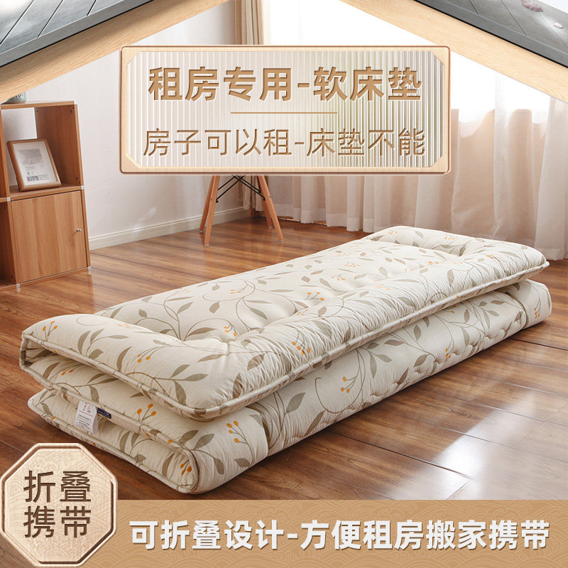 租房专用床垫出租房加厚软睡垫套装简易可折叠直接睡地上床垫单人