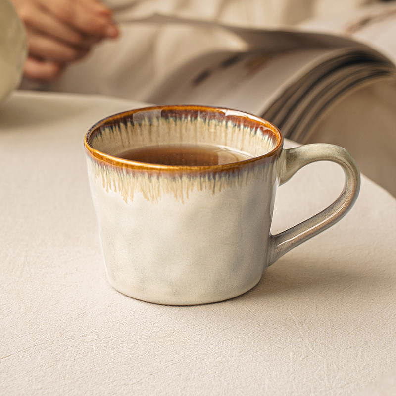 悠瓷 高颜值渐变马克杯复古窑变陶瓷杯喝水杯情侣对杯咖啡杯家用