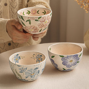 悠瓷 4.5英寸芝麻釉饭碗家用复古陶瓷碗高颜值吃饭碗甜品喝汤小碗