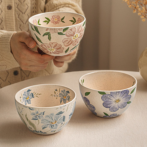 悠瓷4.5英寸芝麻釉饭碗复古