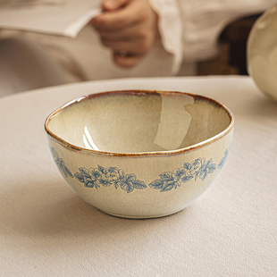 悠瓷 饭碗陶瓷碗家用酸奶碗 5.5英寸日式 复古面碗高档甜品碗好看