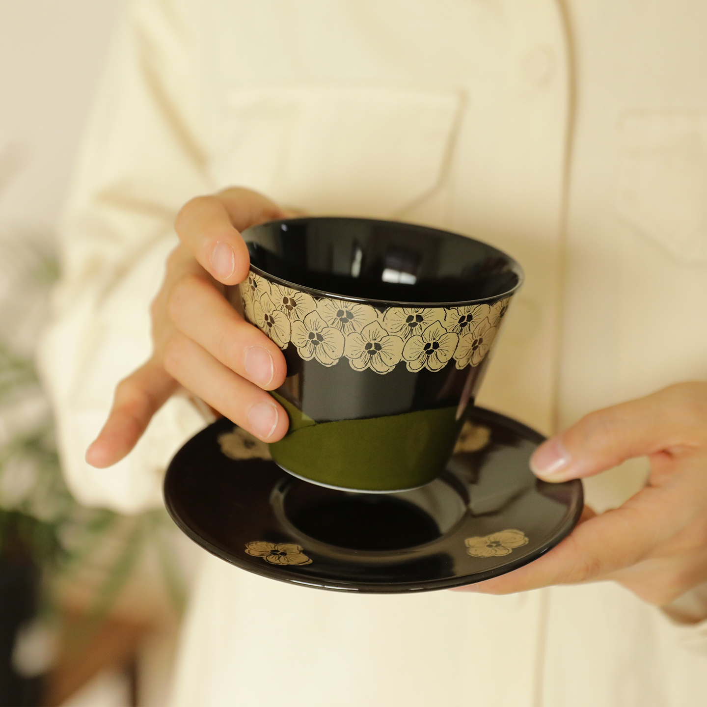 原创日式复古陶瓷咖啡杯猪口杯手握拉花杯子高档精致女生生日礼物