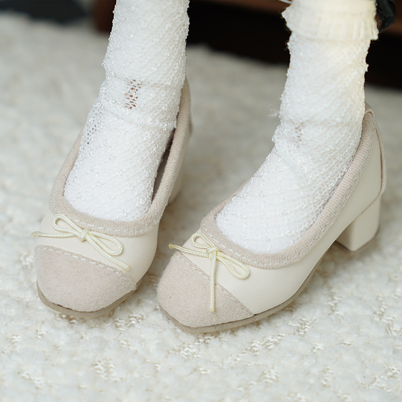 BJD 普四瘦四分蝴蝶结拼接娃鞋熊妹MSD兔豆豆MDD低跟鞋 现货