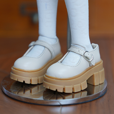 BJD娃鞋 四分鞋熊妹MDD SDM 娃鞋黑色米色奶茶色棕色厚底鞋