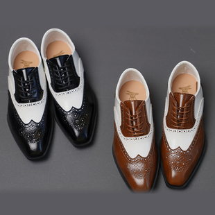 BJD娃鞋 ID75叔普叔正装黑色棕色拼色皮鞋 现货