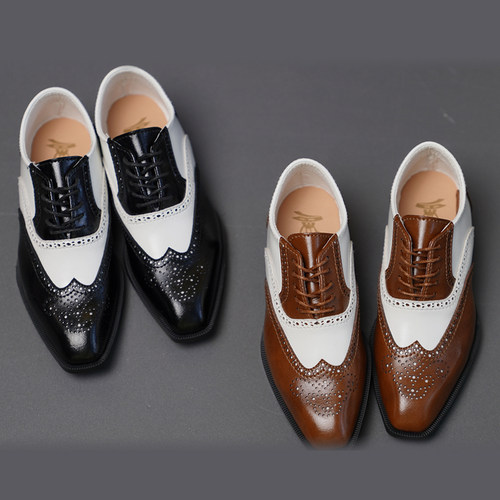 BJD娃鞋 ID75叔普叔正装黑色棕色拼色皮鞋 现货