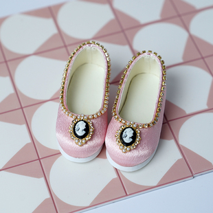 BJD四分娃鞋 熊妹 MSD 兔豆豆 MDD 巨婴 粉色娃鞋平底鞋缎面 现货