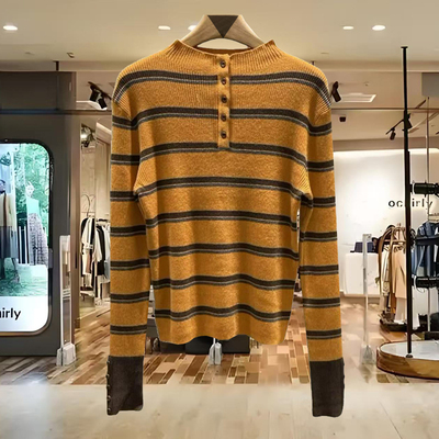 南油欧货202525冬季款半高领短款荷叶边系带兔毛羊毛针织衫毛衣女