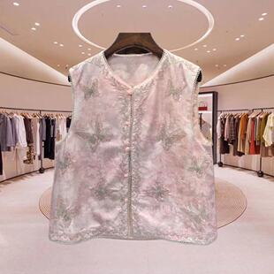 欧货2026新款新中式国风重工刺绣马甲女短款上衣