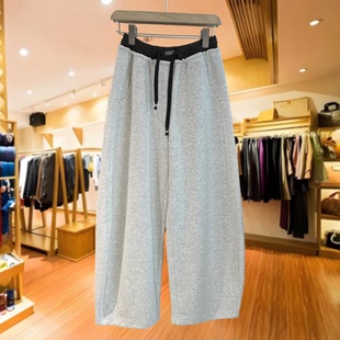 喜大东L9370秋季新品松紧高腰宽松显瘦束脚弯刀裤阔腿休闲长裤