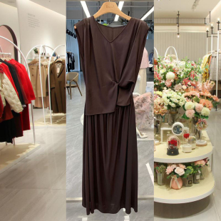 女裝 南油簡奢買手店 2025新品 時尚 夏裝 純色簡約品質(zhì)感連衣裙