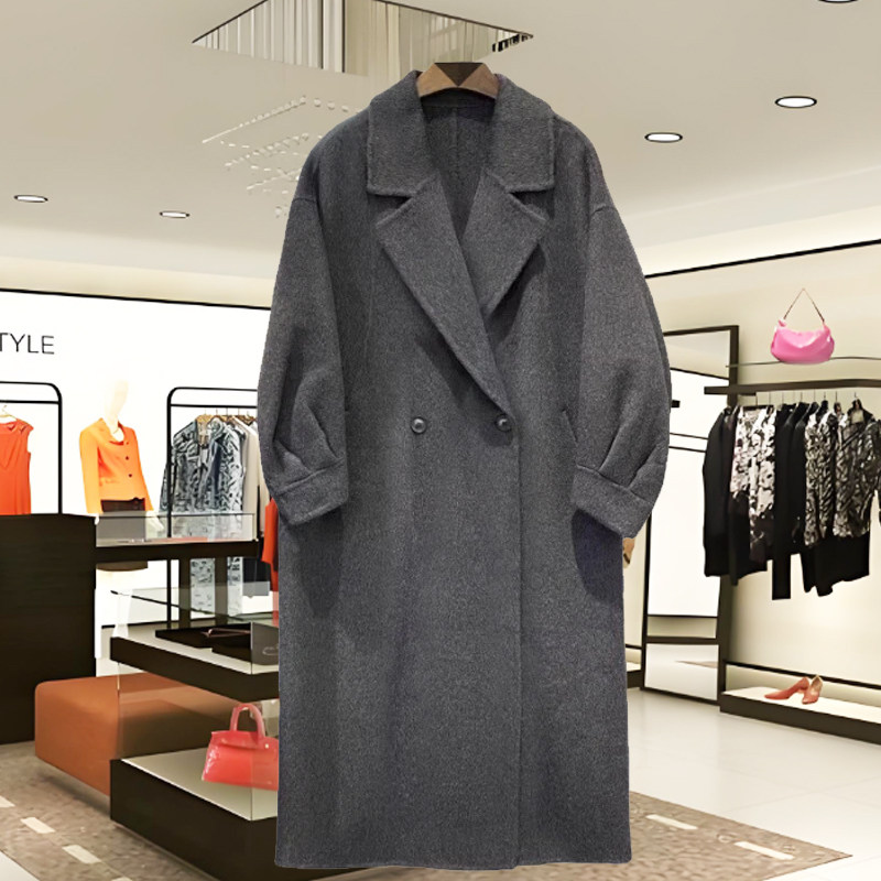 南油欧货2025高端赫本风双面羊绒大衣秋冬韩系双排扣中长气质大衣