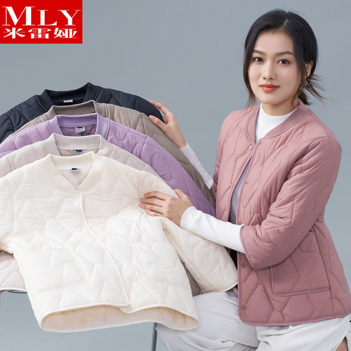 女冬季新款保暖七分袖小棉袄棉服