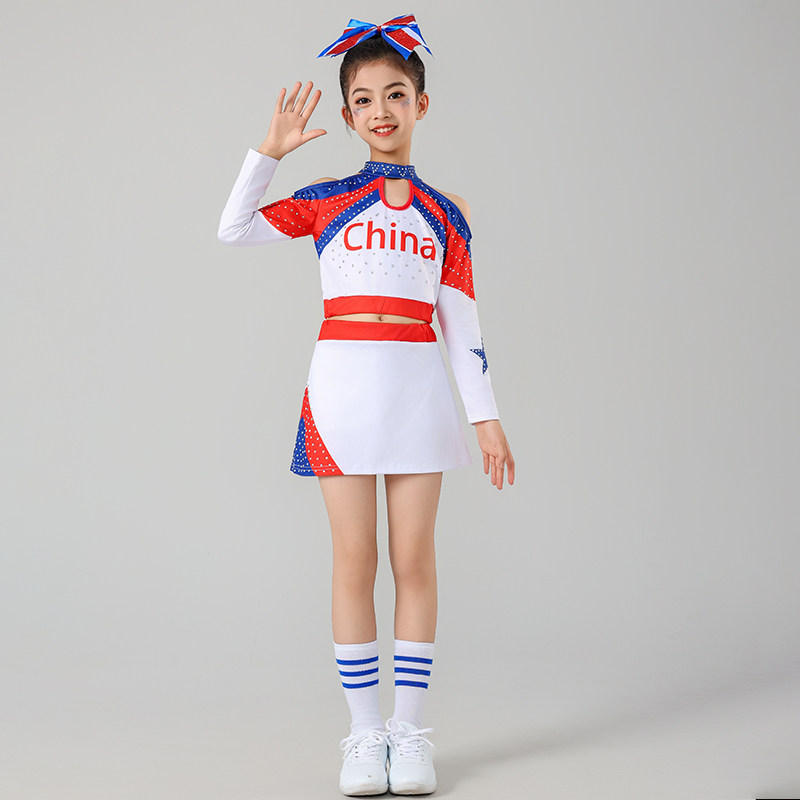六一女童演出服啦啦操中小学生运动会团体操服装儿童啦啦队比赛服