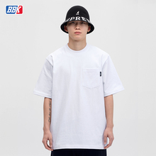 BBK 280g bboy宽松 纯色t恤重磅街舞嘻哈打底 小领口袋短袖滑板
