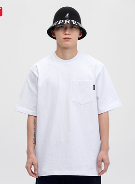 BBK 280g bboy宽松 纯色t恤重磅街舞嘻哈打底 小领口袋短袖滑板