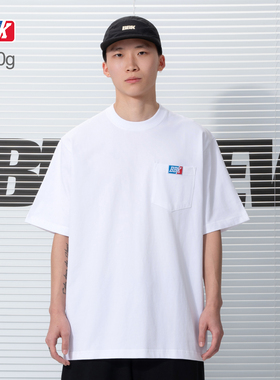 270g重磅 纯色T恤 净色小领口纯棉打底短袖 宽松街舞嘻哈bboy