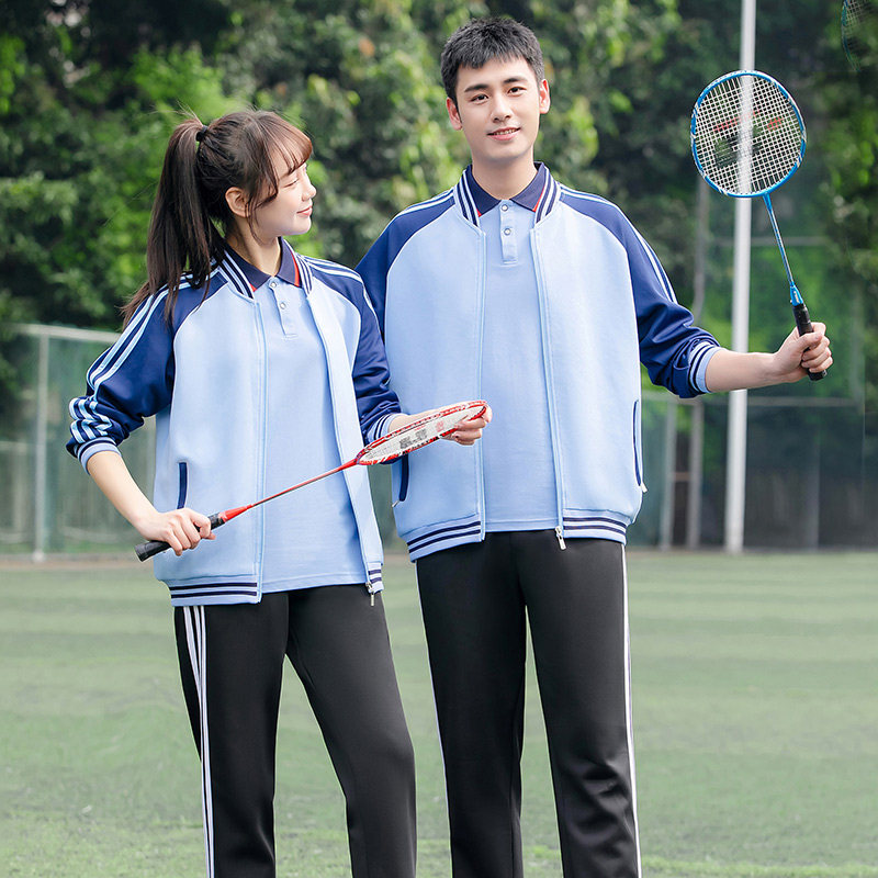 春秋季长袖团体学生校服班服套装图片