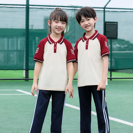 夏季校服初高中生套装男女中小学生班服短袖裙子长裤子运动风团购