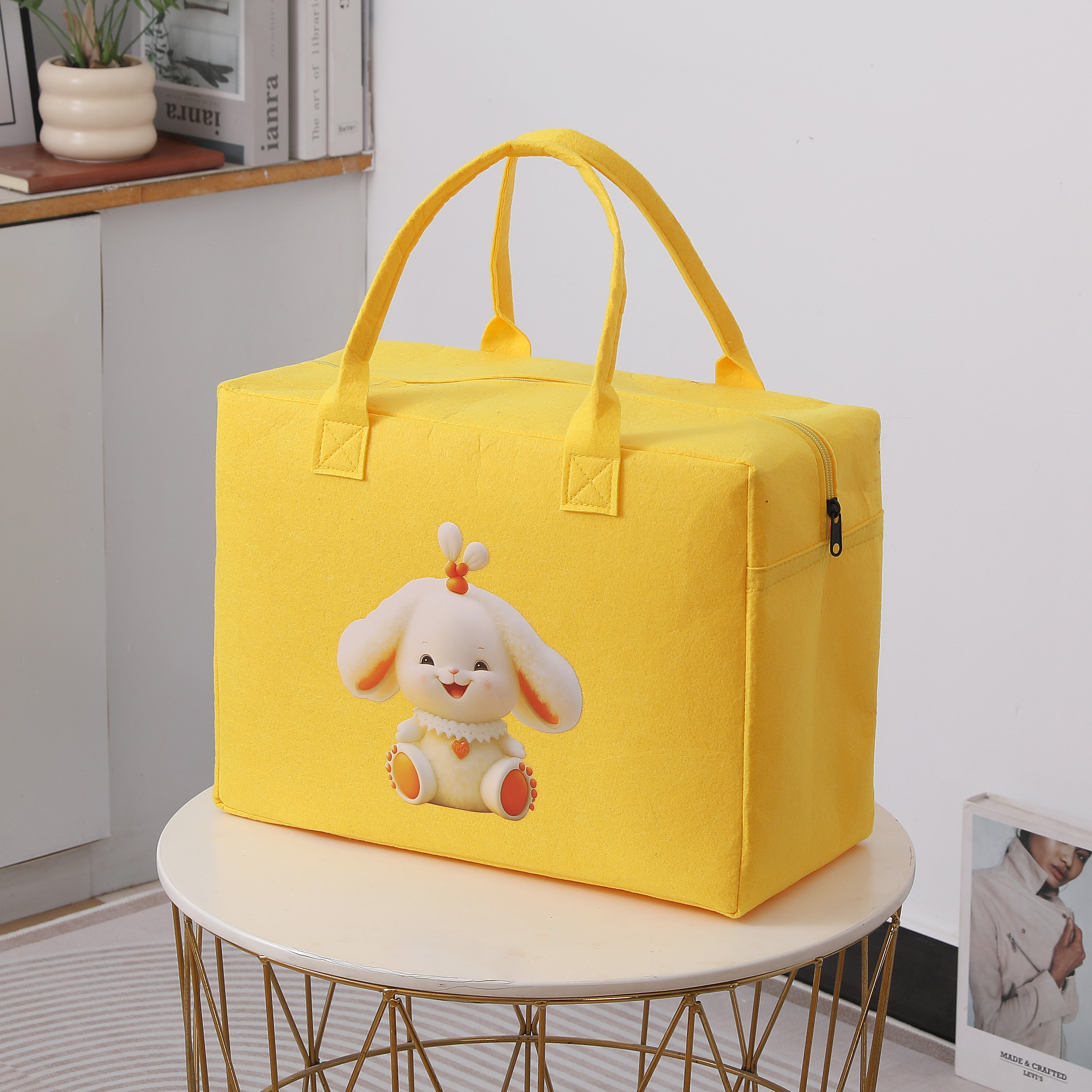 大容量毛毡旅行包卡通行李包儿童轻便收纳袋手提袋可定制LOGO