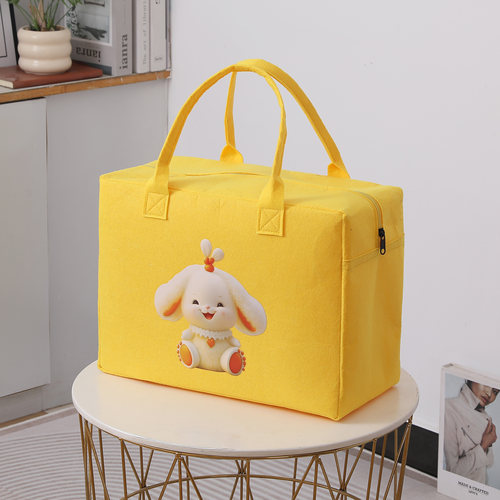 大容量毛毡旅行包卡通行李包儿童轻便收纳袋手提袋可定制LOGO