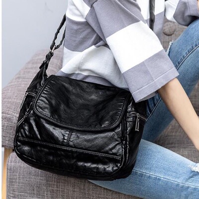 亲便软皮简约百搭逛街大容量网红气质女包女士妈妈斜挎包单肩小包