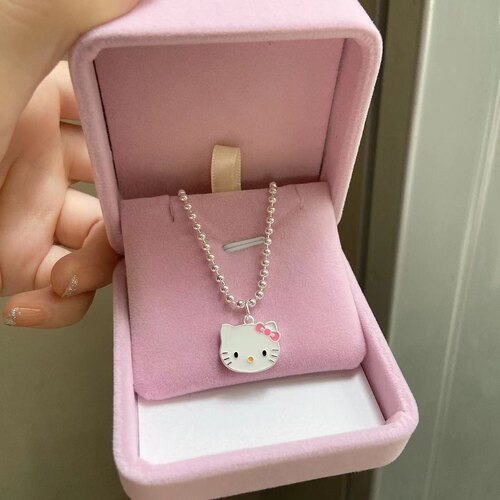Hellokitty纯银项链女孩银项链