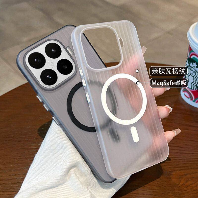 适用小米17T磁吸磨砂半透明冰雾散热瓦楞17PRO抗指纹17PROMAX抗摔抗压17Tpro防刮防污防滑防磨耐脏抗汗保护壳