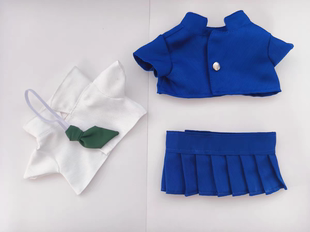 毛利兰棉花娃娃衣服20cm30cm公仔玩偶百褶裙套装学院风蓝色西装